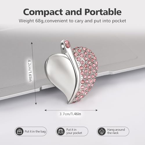 High Speed USB 3.0 Flash Drive,Cute Romantic Heart Shape USB Memory Stick,Thumb Drive for Photos, Music, Files Storage (Pink, 32, GB) - color: Pink