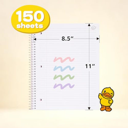 Comix Plastic Cover 5 Subject Notebook, 200 Sheets College Ruled Notebook for Office/School/Home, Black - color: Black