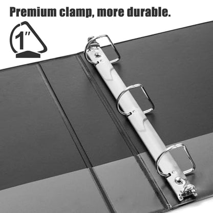 COMIX Heavy Duty Slant-D Ring View Binder, 1 inch 3 Ring Binders, Hold 225 Sheets of 8.5" x 11" Paper, 12 Pack (Black) - color: Black, size: 1 inch, style: 12 Pack