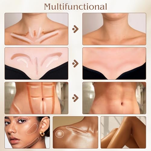 Contour Highlighter Stick，2-in-1 Dual-Ended Cream Bronzer & Highlighter Sticks Pen for Face Body Contouring Makeup- Buildable，Waterproof, Easy to Apply Suitable for Beginners，01Nuetral Nude + Beige - color: A01#Fair