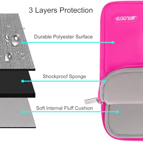 MOSISO Laptop Case 13.3 inch, 13-13.3 inch Laptop Sleeve Compatible with MacBook Air/Pro 13/Pro 14 M5 M4 M3 M2 M1, HP Dell ASUS Lenovo,Polyester Vertical Computer Sleeve Bag with Pocket, Bright Rose - color: Bright Rose, size: 13.3 inch