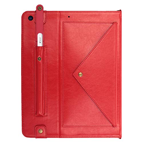 Handbag Case for iPad Mini 7.9" Series, iPad Mini 4/Mini 5 Case, Techcircle Lightweight Folio Stand Crossbody Wallet Case with Pencil Holder, Hand Strap & Shoulder Strap Soft Protective Cover, Red - color: 01 Red, size: iPad Mini 5/4/3/2/1 7.9"