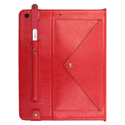 Handbag Case for iPad Mini 7.9" Series, iPad Mini 4/Mini 5 Case, Techcircle Lightweight Folio Stand Crossbody Wallet Case with Pencil Holder, Hand Strap & Shoulder Strap Soft Protective Cover, Red - color: 01 Red, size: iPad Mini 5/4/3/2/1 7.9"