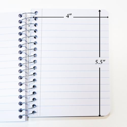 BAZIC PRODUCTS Poly Spiral Wide-Ruled Fat Book, 4 x 5.5 in, 8 Titles | 150 wide-ruled sheets, poly-cover spiral fat book, wire binding, compact 4 x 5.5 in, Durable wipe-clean cover - size: 8-Pack