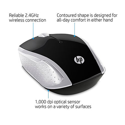 HP Wireless Mouse 200 (Black/Silver, 2HU84AA)