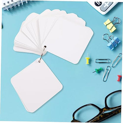 Holibanna 1 Set Blank Flash Cards with Binder Rings Pre Hole Punched Notecards for Studying Multipurpose Cards for Projects and Lightweight for Easy Carrying - size: 9.8X9.8X0.01CM