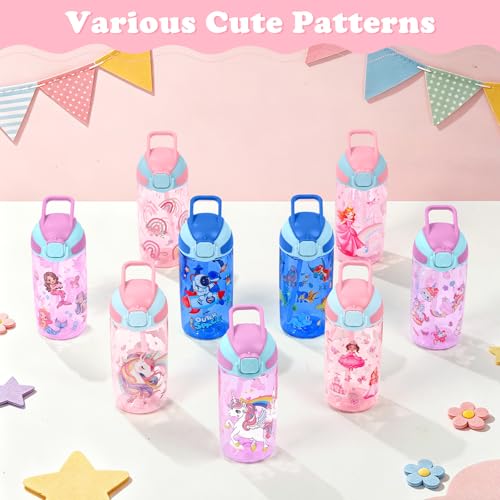 Kids Water Bottle with Straw BPA Free Kids Plastic Bottle for School Travel - color: Boho Rainbow, size: 18.6 Ounces