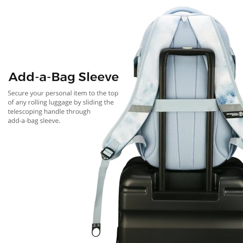 Swissdigital Laptop Backpack with USB Charging Port, 31l Backpack for Men | USB Charging Port, 31l, Travel Backpack, Polka Blue SD803-105 - color: Polka Blue
