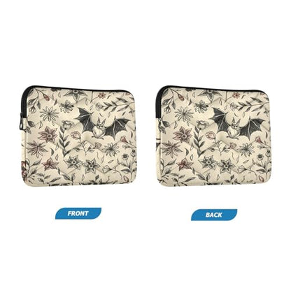 Cute 13 Inch Goth Bat Flowers Laptop Sleeve - Waterproof Computer Cover Bag for Women & Men - color: Goth Bat Flowers 01