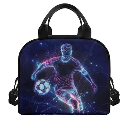 Soccer Kawaii Lunch Box for Girls 4-6 One Piece Lunch Box for Kids 6-8 Preschool Meal Bag Boys 8-10 Kindergarten Toddler Students Elementary School Lightweight Thermal Insulated - color: Soccer