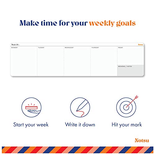 Notsu Black Pencils #2 with Case 4pc Set Weekly Planner Mini Notepad (50 Sheets)