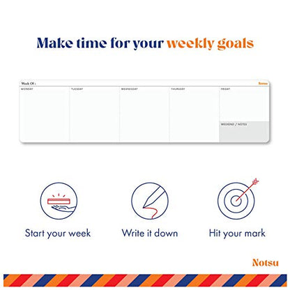 Notsu Black Pencils #2 with Case 4pc Set Weekly Planner Mini Notepad (50 Sheets)