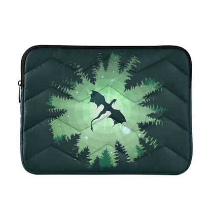 Cute Laptop Sleeve 13 inch Forest Dragon Starry Sky Dragon Green Laptop Cover for Women's 14 inch Waterproof Tablet Bag - color: Forest Dragon Starry Sky Dragon Green