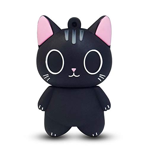 Cute USB Flash Drive 16GB Cartoon Cat Pendrive Memory Thumb Stick USB2.0 Animal Jump Drive Character Data Storage Gift USB Disk Pendrive with Key Chain - color: Big Eye Cat, size: 16GB