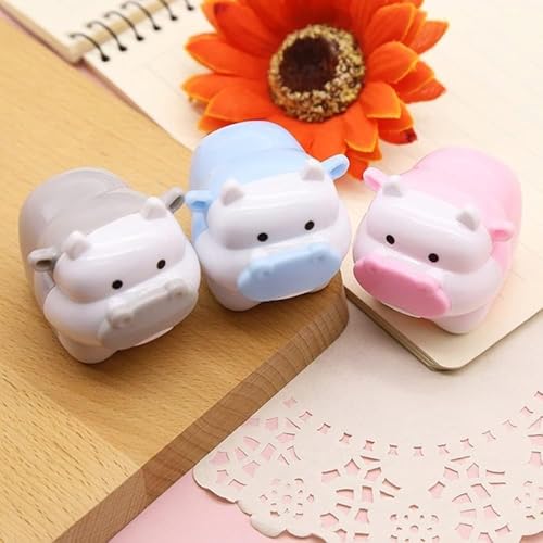 1Pc Random Cute Cow Pencil Sharpener - Kawaii Animal Design Sharpener for Girls, Office and School Stationery Supplies, Gift for Students and Teachers