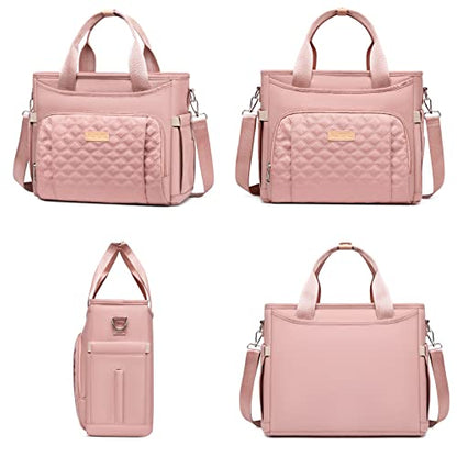 AIJIEKE Large Insulated Lunch Bag for Women, Work Lunch Box Tote, Pink | Leakproof, durable multi-compartment cooler. Reusable with shoulder strap. Perfect for travel meal prep, picnic, beach - color: Pink