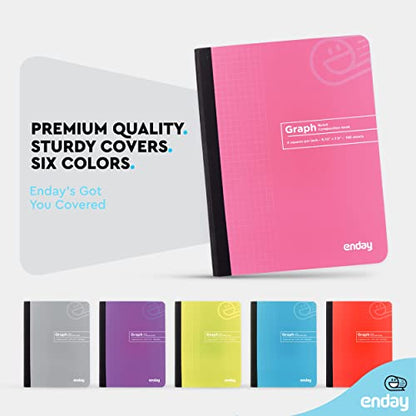 Enday Graph Paper Composition Notebook, Hard Cover Graphing Notebook, 4 Squares Per Inch Graph Ruled Composition Notebook, Premium Quad Ruled Notebook, 100 Sheets, Pink and Yellow (2 Pack) - color: PINK - YELLOW, size: 2