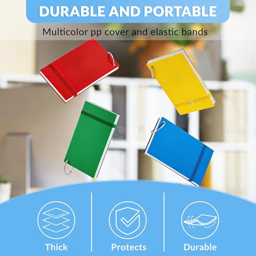 NEEWAY Heavyweight Ruled Index Cards 3x5, 200 Count Flash Cards with Rings and Cover, White Note Cards Lined for Home, Office (Multicolor) - color: Multicolor
