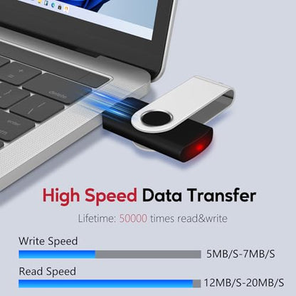 USB 256MB Bulk Flash Drives 50 Pack, AreTop USB 2.0 Swivel Thumb Drives | Metal USB Drive Bulk Memory Stick Portable Jump Drive USB Pendrive for Date Storage (50 Pack 256MB, Black) - size: 256MB, style: 50P-Black-A