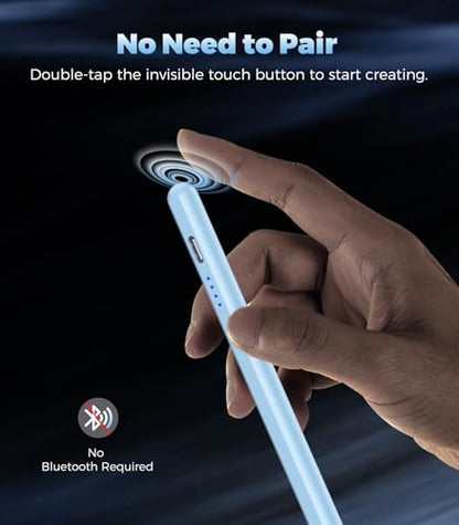 Stylus Pen for iPad(2018-2025), Pad Pencil 10th Generation with Palm Rejection & Tilt, Digital Pencil Compatible with Apple iPad 6/7/8/9/10/A16, Pro 11"/12.9"/13"/M4, Mini 5/6, Air 3/4/5/M2/M3 - Blue - color: Blue