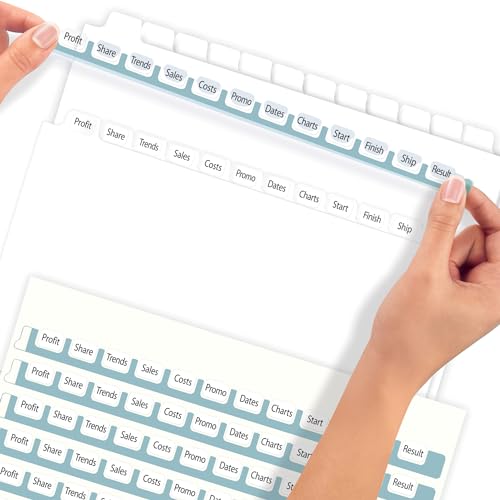 Avery 12-Tab Binder Dividers, Easy Print & Apply Clear Label Strip, Index Maker, White Tabs, 30 Sets Total (6 Packs of 11429)
