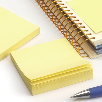 Sticky Notes 3x3 Self-Stick Notes Pads with 6 Bright Colors, Easy to Post for Office, Shool, Home, 6 Pads/Pack, 100 Sheets/Pad (Yellow) - color: Yellow