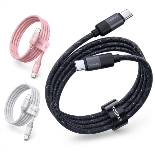 TORRAS Gradient USB C to USB C Cable 2 Pack 6.6FT, Braided Fast Charging Cord, Durable Type C Cable for iPhone 15-17 Series, Samsung Galaxy S26 Series, iPad & More,Black - color: Black Gradient