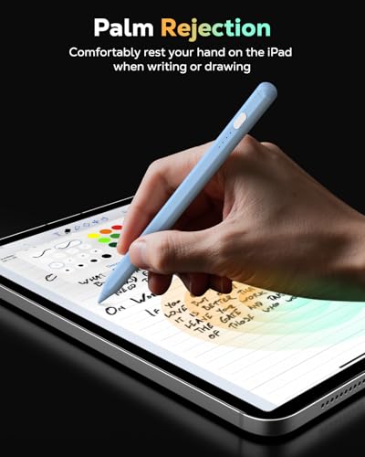 MoKo Pencil for iPad (A16) 11th 10th Gen, Stylus Pen for 2018-2026 Apple iPad 11/10/9/8/7/6/A16, Mini 7/6/5, Air M3/M2 11"/13"/5/4/3, Pro M4 13"/12.9"/11" Tilt Sensitivity, USB-C Fast Charging, Blue - color: Blue