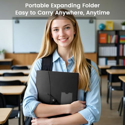 4-Pack 13-Pocket Expanding File Folder, Accordion File Organizer with Labels, Fits Letter Size & A4 Paper, for Home Office School College Supplies - size: 4-Pack 13 Pocket