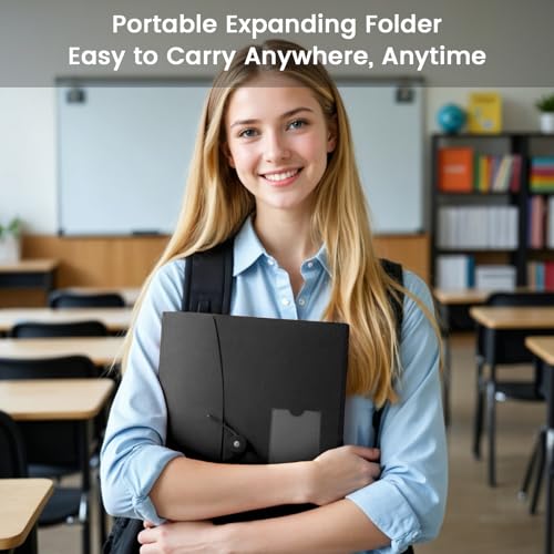 5-Pack 13-Pocket Expanding File Folder, Accordion File Organizer with Labels, Fits Letter Size & A4 Paper, for Home Office School College Supplies - size: 5-Pack 13 Pocket