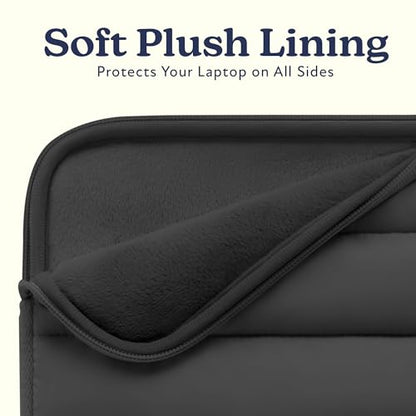 Vandel Puffy Laptop Sleeve Case for 13-14 inch Laptop Sleeve Bag Case 13.3 Inch with Zipper Pocket, Compatible with MacBook Air 13, Pro 14/13 iPad Pro 12.9, HP Dell ASUS, Computer Bag Cover - color: Black