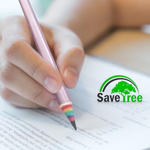 ECOTREE 친환경, 목재 및 플라스틱이 없는 무지개 재활용 종이 #2 HB 연필, 학교 및 사무실 용품, 미리 깎여짐, 12팩 | 어린이 학생을 위한 귀여운 숫자 2 연필, 라텍스 프리 지우개, 에코 재활용 종이, 부드러운 글쓰기, 드로잉, 재미있는 교실 선물