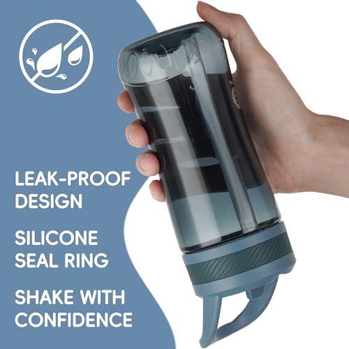 14oz Clear Kids Water Bottle with Straw Lid, BPA-Free Tritan, Measurement Scale, Sturdy Handle Wide Mouth Leak-proof Reusable Plastic Bottle for Boy& Girls, Back to School(Dark blue) - color: Dark blue
