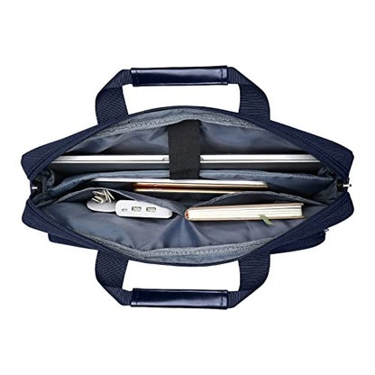 MOSISO Laptop Shoulder Bag 14 inch, 14 inch Computer Bag | Compatible with HP Lenovo Dell ASUS Acer, Dell Latitude with 2 Raised&1 Flapover&1 Horizontal Pocket&Handle&Belt, Navy Blue - color: Navy Blue, size: 14 inch