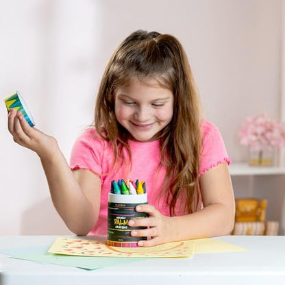PLAYVIBE Jumbo Crayons - 18 Count, Multicolor, Washable | Washable break-resistant jumbo crayons - easy grip, non-toxic - Use for toddlers & kids, mess-free art