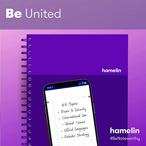 Hamelin, Spiral Notebook, 8x10in, College Ruled, Hardcover, 75shts/150 pages, 1 Subject Notebook, ULTRA Violet - color: ULTRA Violet