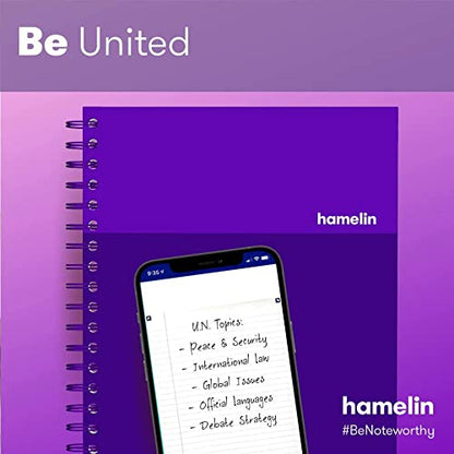 Hamelin, Spiral Notebook, 8x10in, College Ruled, Hardcover, 75shts/150 pages, 1 Subject Notebook, ULTRA Violet - color: ULTRA Violet