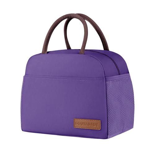 douyadady Lunch Bag Women/Men Lunch Box Women/Men (Dark purple) | Spacious Lightweight Waterproof Sturdy Durable Great Value For Office Work School Picnic Travel - color: Dark Purple