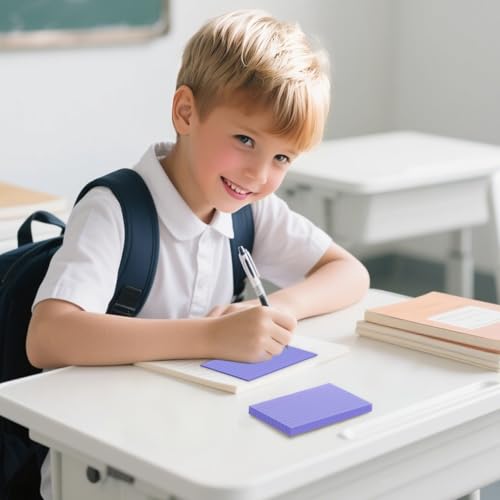 250 Count Index Cards 3x5 Inch 180gsm, Heavy Weight Purple Color Flash Card (50 Sheets Each), Note Taking for Students, Teachers, Professionals, Study Note Cards for Office Home School - color: Purple