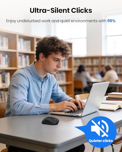 TECKNET Wireless Mouse Bluetooth 5.0/3.0 & 2.4G Rechargeable, Silent Clicks, Adjustable 4800 DPI, 6 Buttons, Ergonomic Design, Bluetooth Mouse for Laptop, Computer, ipad - Gray - color: Gray