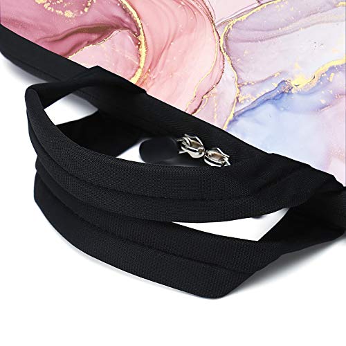 15.6" laptop sleeve laptop bag chromebook case adjustable shoulder strap with handle accessory pocket (Pink marble) - color: Pink Marble