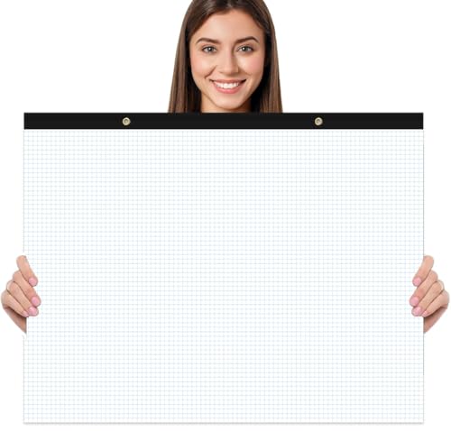(2-Pack) Large Engineering Graph Paper Pad - 22" x 17" Grid Paper Notepad, 4"x4" Blue Grid 100 Sheets/200 Pages Paper for Engineer Architect Designer Mathematician Draftsman - size: 2-Pack, style: 22" x 17"