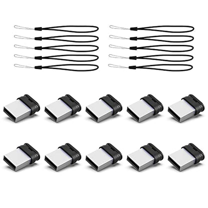 32GB Small USB Drive K&ZZ 10 Pack 32 GB Mini Flash Drive with Lanyard 32G Low Profile USB Flash Drives Micro Thumb Drive for PC Laptop (32GB, Black) - color: Black (10Pack), size: 32GB 2.0