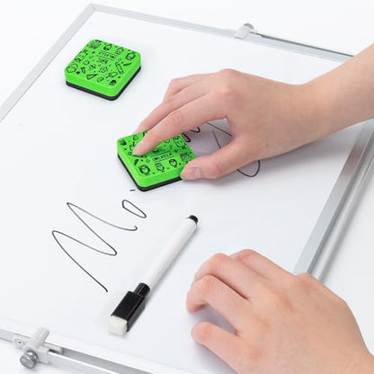 OWLKELA 30Pcs Dry Erase Erasers, Magnetic Whiteboard Eraser, Mini Whiteboard Cleaning Pads for Classroom, Office and Home, Green - color: Green, size: 30 Pcs
