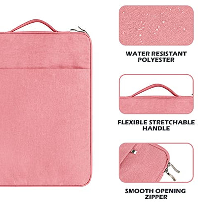 RAINYEAR 15.6 inch Laptop Sleeve Carrying Case with Handle & Pocket, Pink | Protective Padded Polyester Laptop Sleeve Case Briefcase Compatible with 15.6 Inch Notebook Computer Chromebook - color: Pink, size: 15.6"