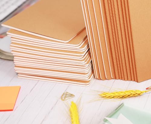 12 Pack A5 Blank Notebook Bulk Kraft Cover Travel Journals Composition Diary Subject Notebooks Planner 60 Pages, 8.3”x 5.5” - style: 12pack Blank page
