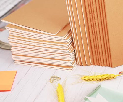 12 Pack A5 Blank Notebook Bulk Kraft Cover Travel Journals Composition Diary Subject Notebooks Planner 60 Pages, 8.3”x 5.5” - style: 12pack Blank page
