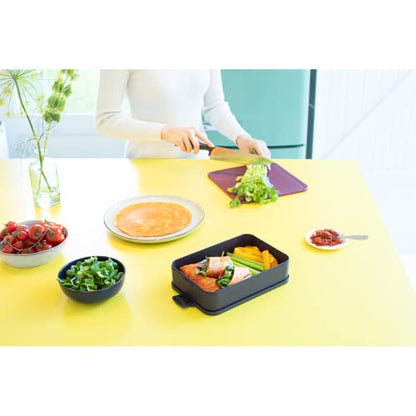 Brabantia Make & Take Large Lunch Box (Dark Gray) BPA-Free, Airtight Snap Locks, Microwave & Freezer Safe, Travel Meal Prep Container, 68oz - color: Dark Gray, style: Large Lunch Box