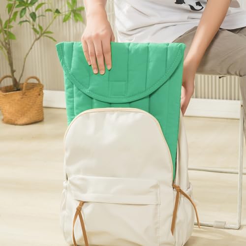 Puffy Laptop Sleeve 13-14 Inch, Soft Laptop Case, Light Green Set | Compatible with 13-14 Inch Macbook Pro/Air/Neo, Asus/Dell/Lenovo Laptops, Protective Carrying Bag with Cable Storage Pouch - color: Light Green Set, size: 13/14