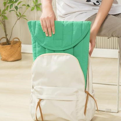 Puffy Laptop Sleeve 13-14 Inch, Soft Laptop Case, Light Green Set | Compatible with 13-14 Inch Macbook Pro/Air/Neo, Asus/Dell/Lenovo Laptops, Protective Carrying Bag with Cable Storage Pouch - color: Light Green Set, size: 13/14